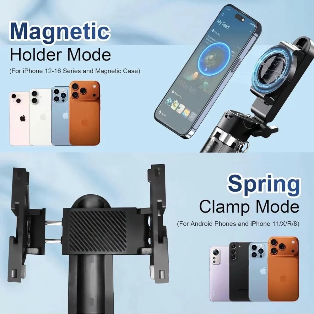 Smartphone Vlogging Kit with LED Light - Black Mini Tripod